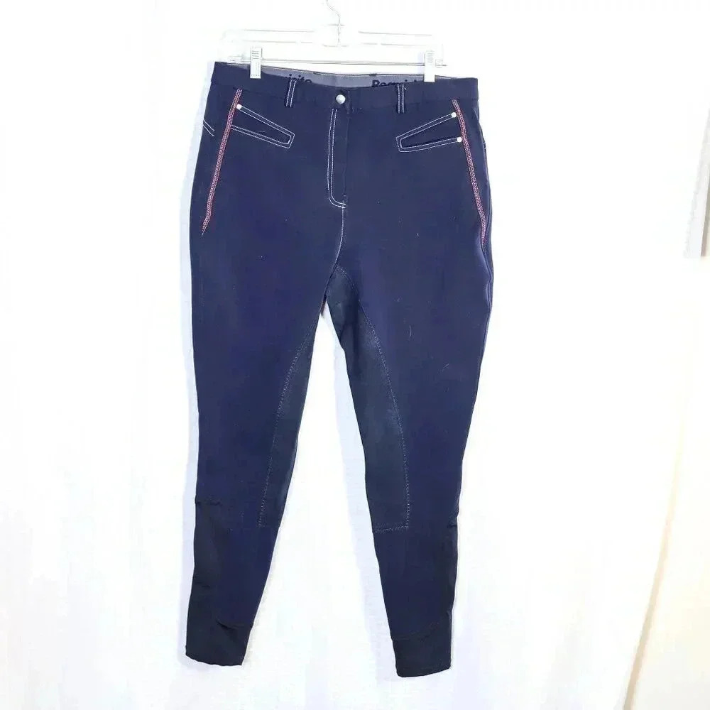 Requisite Size 14 blue/red contrast trim elastic waist  horse riding pants